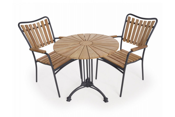Daneline Eva Teak Cafésæt ø70 Cm Grå