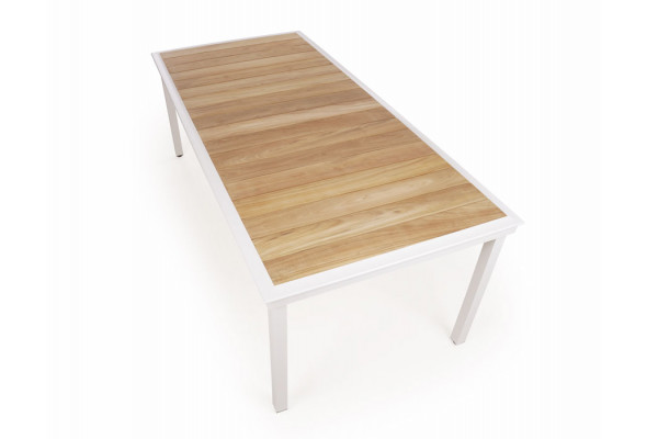 Daneline Eva Teak Havebord 102x219 Cm Hvid