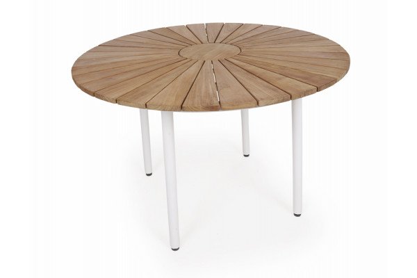 Daneline Eva Teak Havebord ø110 Cm Hvid