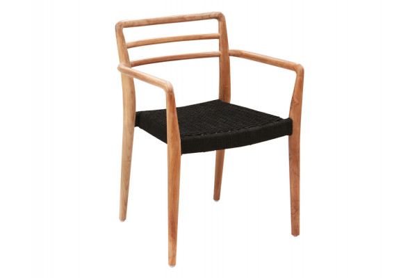 Dasa Teak Spisestol   Sort Sæde