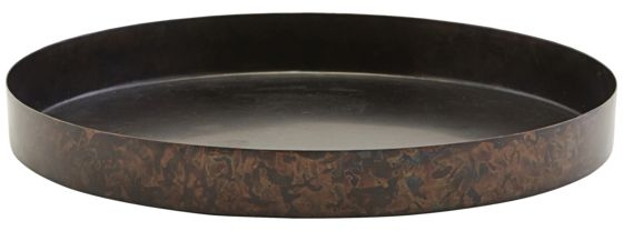 Elegant Dekorationsbakke i Mat Sort Jern - Ø20 cm
