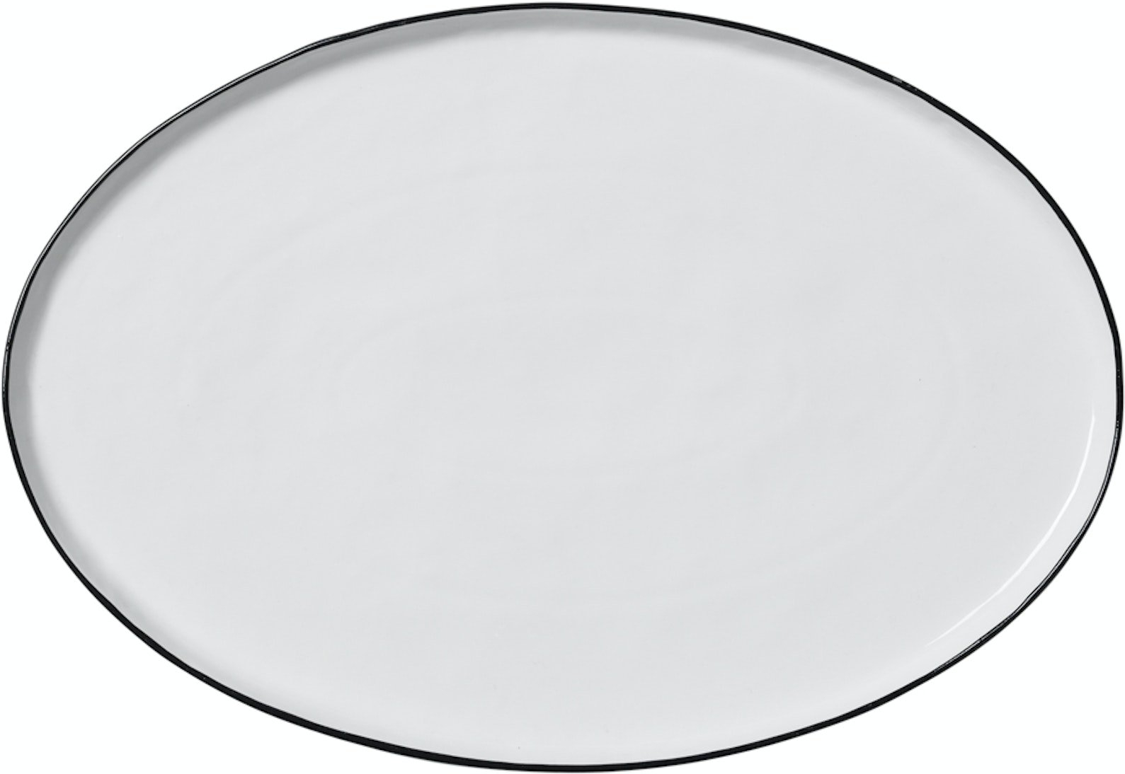 Stilfuldt porcelænsfad fra Broste Copenhagen - Hvid/Sort
