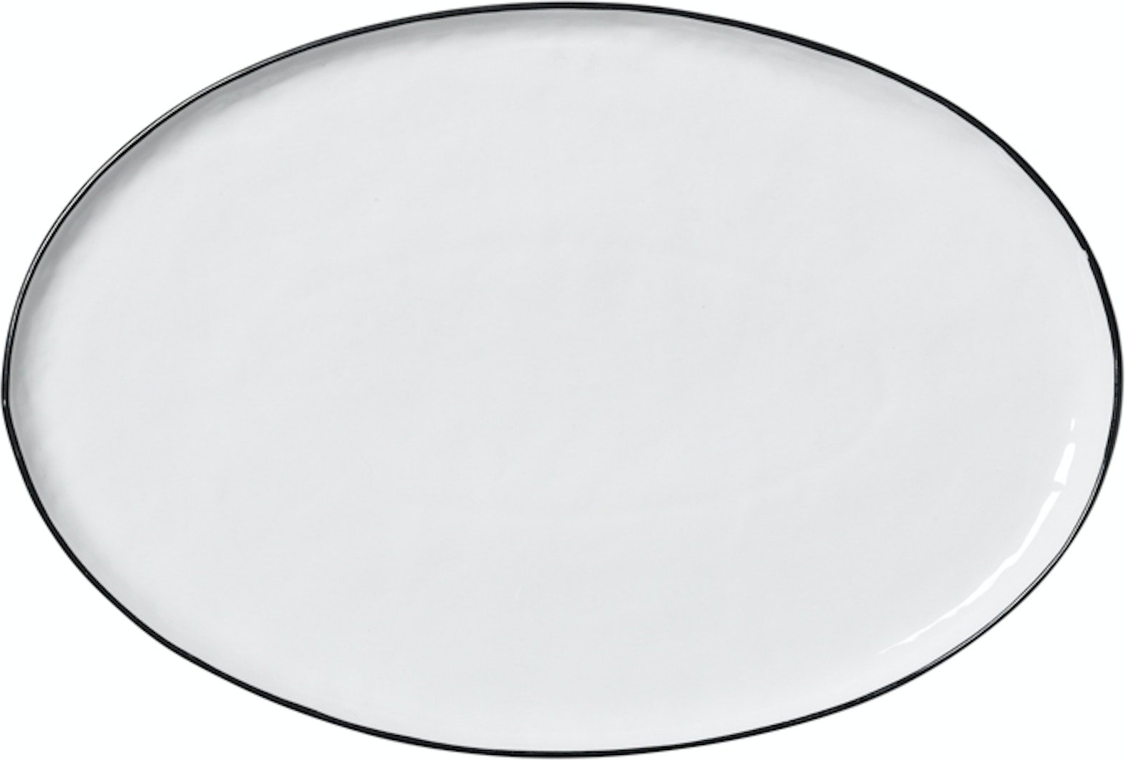 Stilfuldt porcelænsfad fra Broste Copenhagen - Hvid & Sort