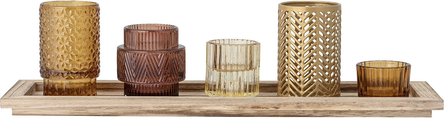 Dekorationssæt med Bakke og Fadsstager fra Bloomingville