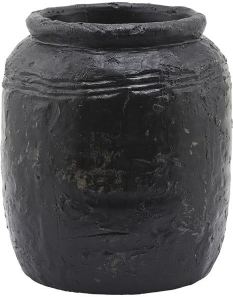 Dekorationsvase House Doctor Siliga Sort Cement ø21   H24 Cm