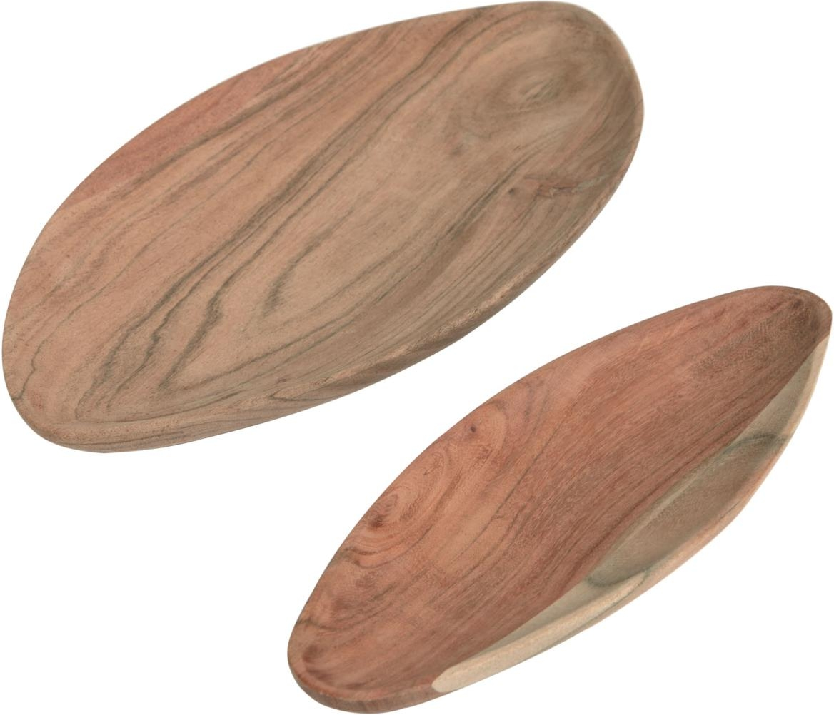Dekorative Bakker Kave Home Ursula Sæt    Stk    Massiv Akacietræ Naturfinish 40ã 20 Cm