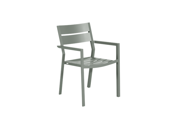 Delia Stabelstol Dusty Green Alu Havestole Brafab Enggården Havemøbler