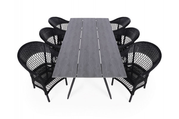 Diva Enø Havemøbelsæt 100x220 Cm Sort