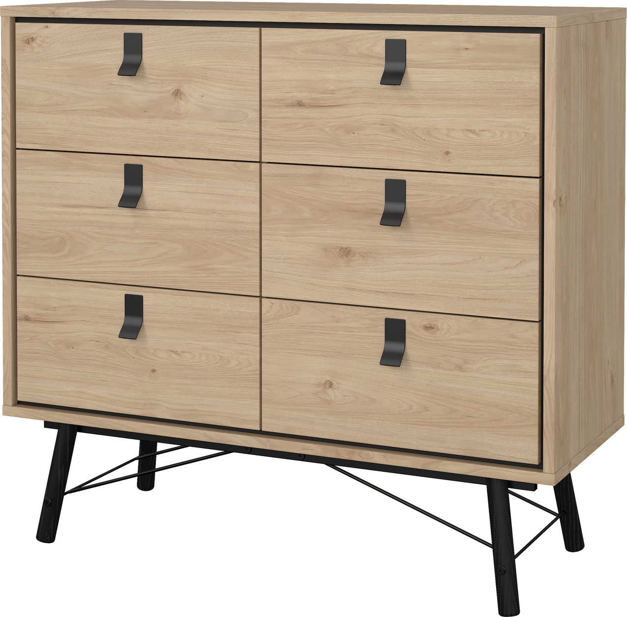 Dobbelt Kommode Vesterholm Askø     Skuffer  Jackson Hickory  H94 8ã B101 8ã D40   Cm  Fsc  Malet Bøg Metalgreb