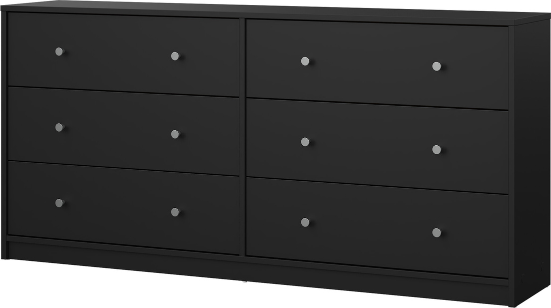 Dobbelt Kommode Vesterholm May  Vægmonteret   Skuffer  Sort  143x30x68 Cm  Fsc Spånplade