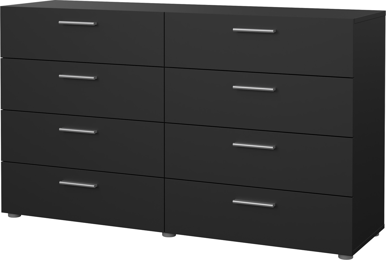 Dobbelt Kommode Vesterholm Pepe Mat Sort   Skuffer Fsc-certificeret H81     B140   D40 Cm