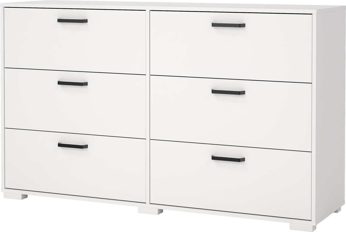 Dobbelt Kommode Vesterholm Sofia   Skuffer Hvid Sort B138 7ã D39 8ã H82   Cm