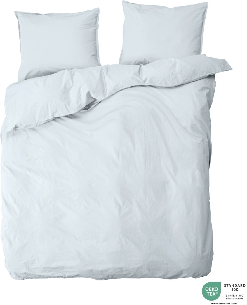 Dobbelt Sengesæt Bynord Ingrid 200x220 Cm økologisk Bomuld Oeko-tex Percale Sky