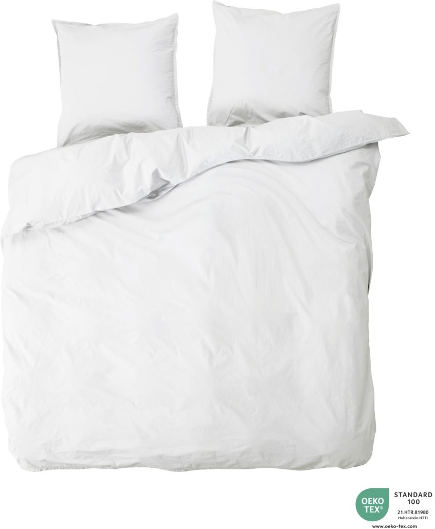 Dobbelt Sengesæt Bynord Ingrid økologisk Percale Bomuld Snow 200x220 Cm Inkl    Pudebetræk Oeko-tex Enzymvasket