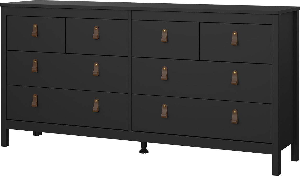 Dobbeltkommode Vesterholm Lunor  Mat Sort    Skuffer  B160    D38    H80 Cm  Dansk Produceret  Fsc-certificeret