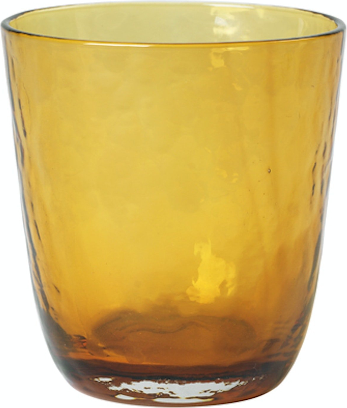 Drikkeglas i orange fra Broste Copenhagen - Hammered design