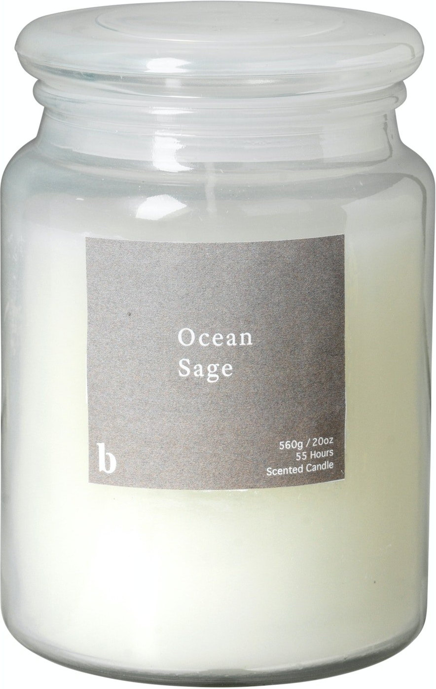 Duftlys Broste Copenhagen Ocean Sage – Hvid Glas 55 Timer