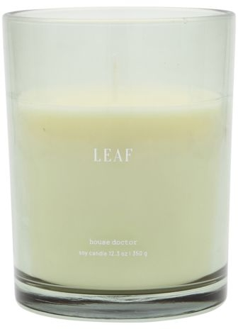 Duftlys House Doctor Leaf 52 Timers Mørkegrønt Glas  Sojavoks Paraffin  12 5x9   Cm