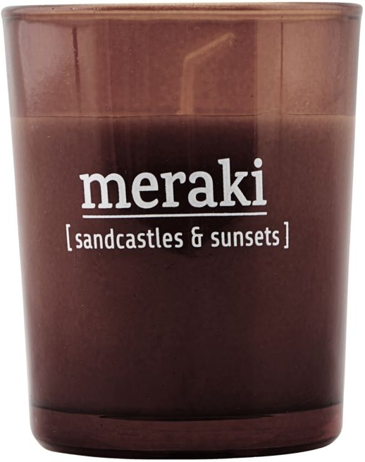 Duftlys Meraki Sandcastles   Sunsets   Brændt Henna Glas   Ren Soyavoks  Genanvendelig Beholder