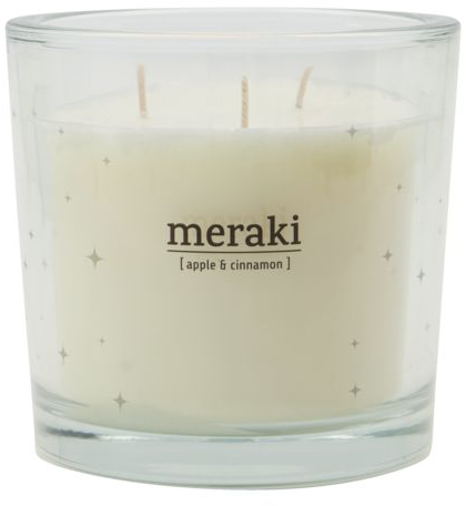 Meraki Advent Duftlys – Hvid Æble & Kanel, 12 cm