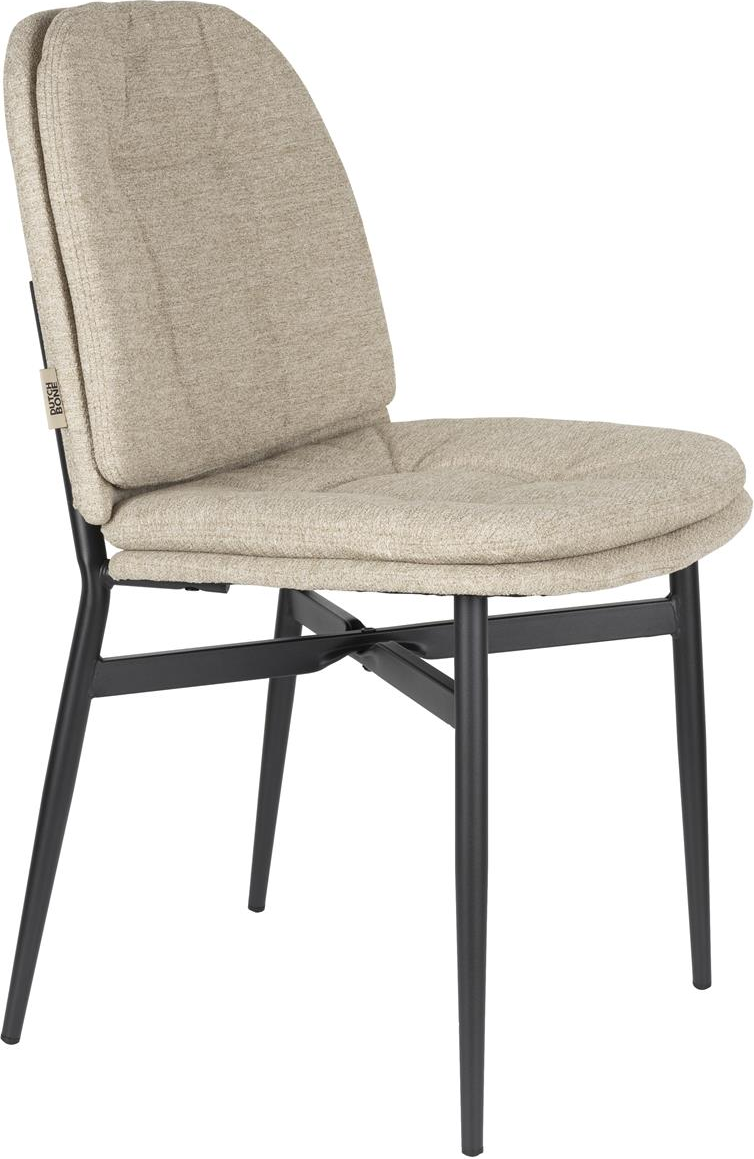 Dutchbone Jade Spisebordsstol   Stenlysgrå Polyester   Polstret Stålbase Sæt     H84xb49xl56   Cm