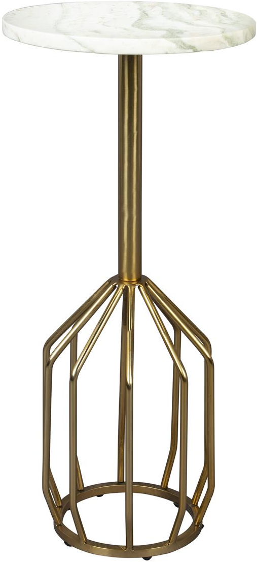 Elegante Salerno Sidebord i Gråbrun Marmor med Stålbase