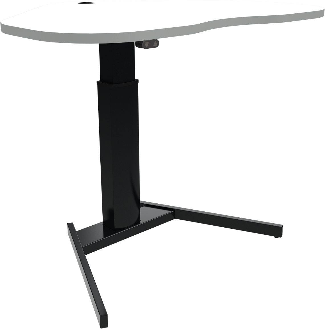 Hjerteformet Hæve-Sænkebord fra Zennord - Hvid/Sort 68-120 cm