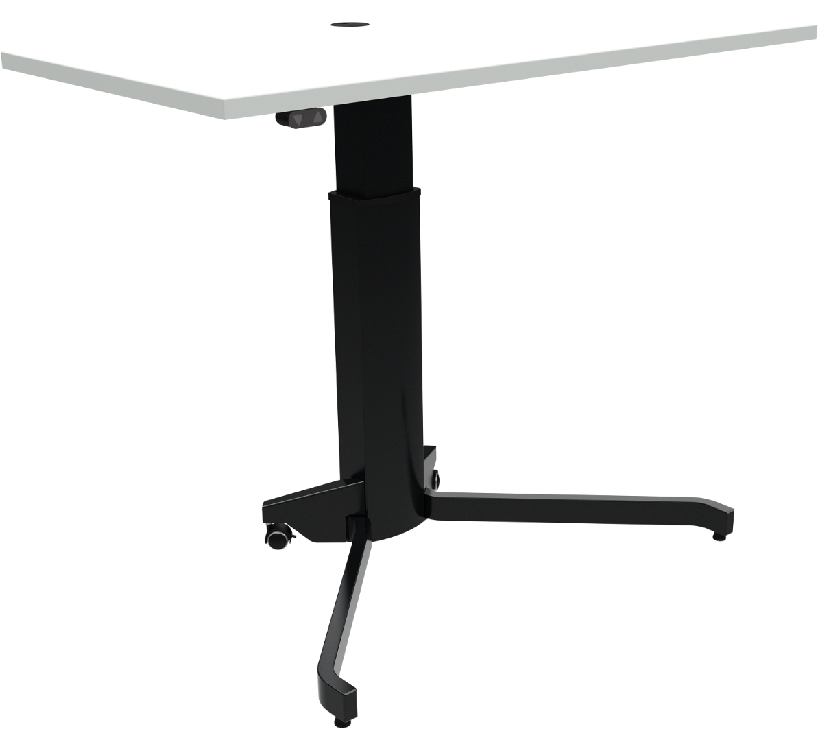 Enkeltben Hæve- Sænkebord Zennord Aerotable 120x60 Cm Hvid Sort