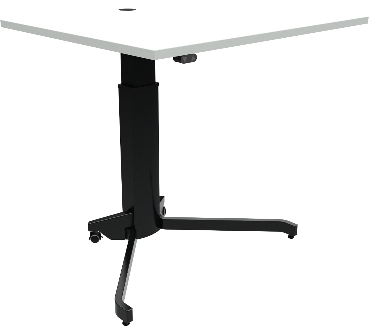 Enkeltben Hæve-sænkebord Zennord Aerotable Firkantet Hvid Sort Højdejusterbar 68-120 Cm Mfc