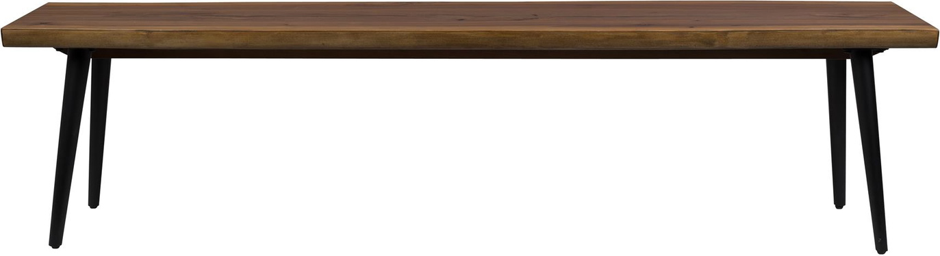 Entrébænk Dutchbone Alagon   Valnødstræ Med Sort Pulverlakerede Stålben 180 Cm