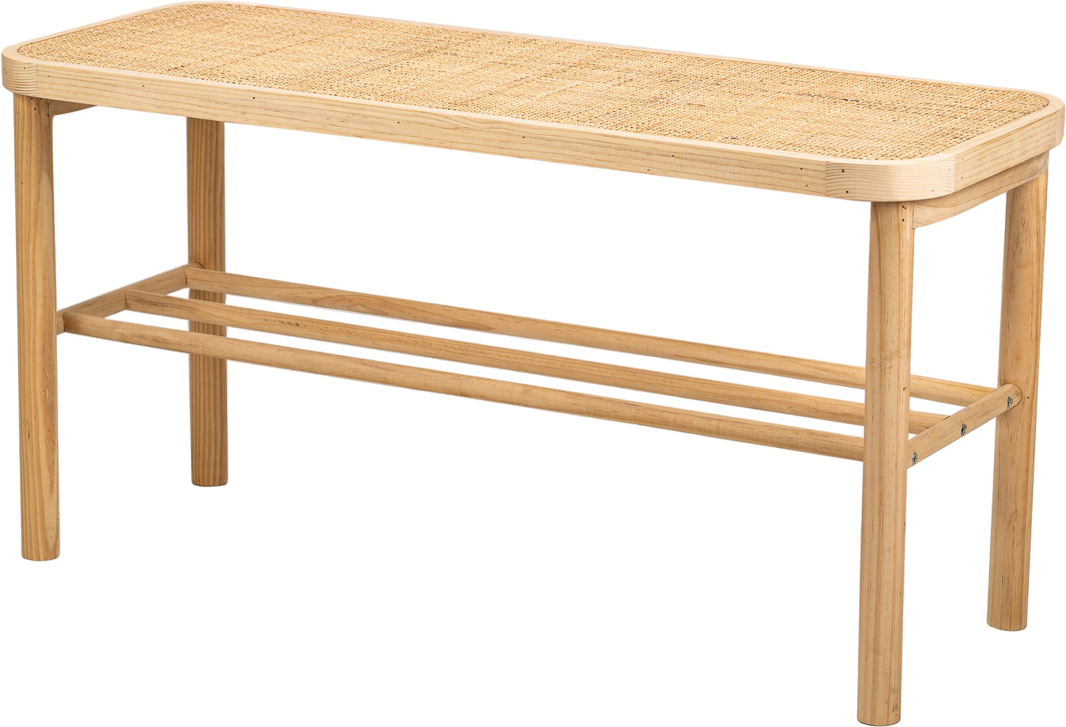 Entrébænk Nordlys Furniture Asugi Beige Rattanflet Med Opbevaringshylde 90ã 35ã 52 Cm Fsc-træ