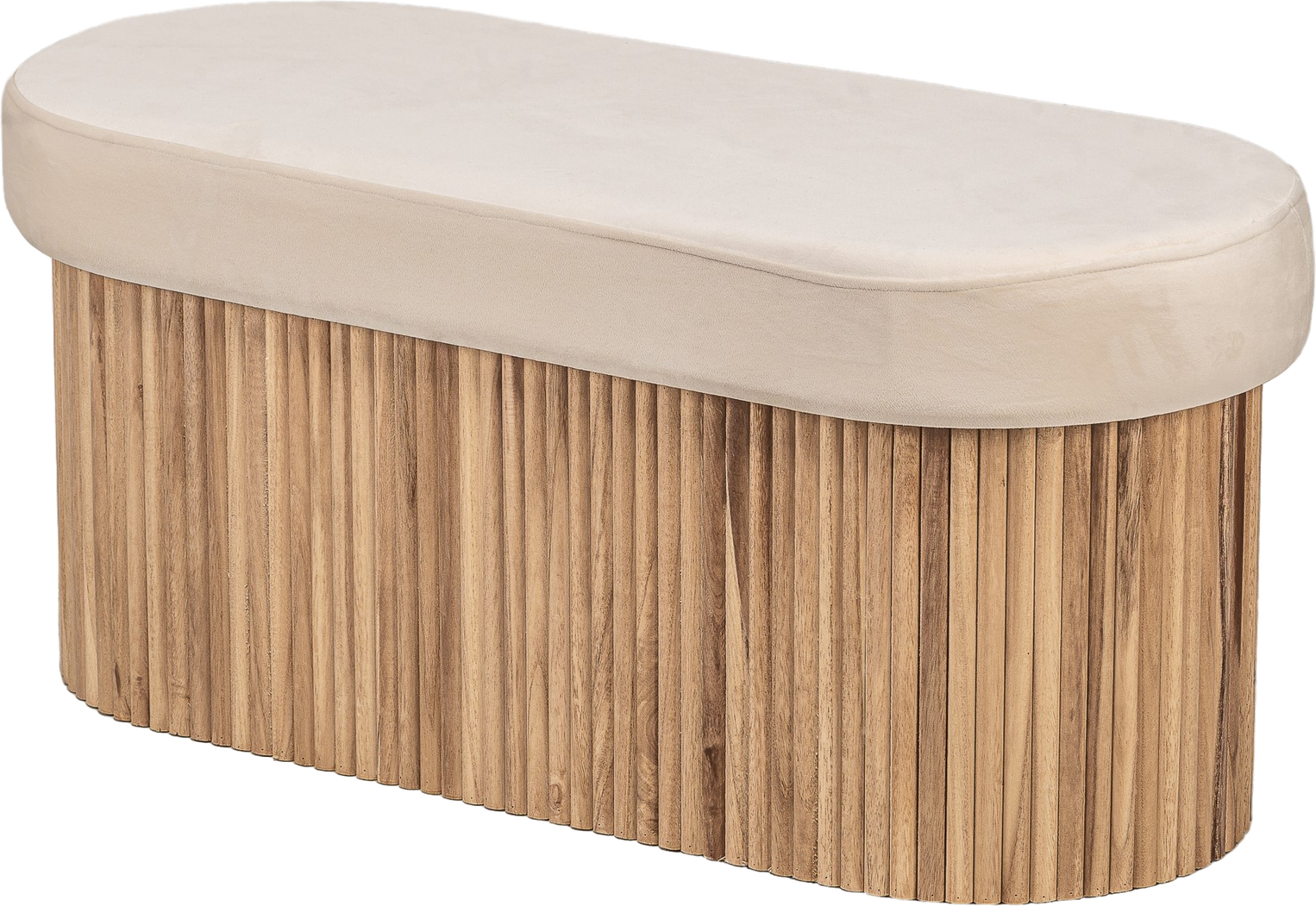 Entrébænk Nordlys Furniture Baotsu Beige Fløjl Skandinavisk Siddebænk Valnøddetræsfiner H44ã B89ã D40 Cm