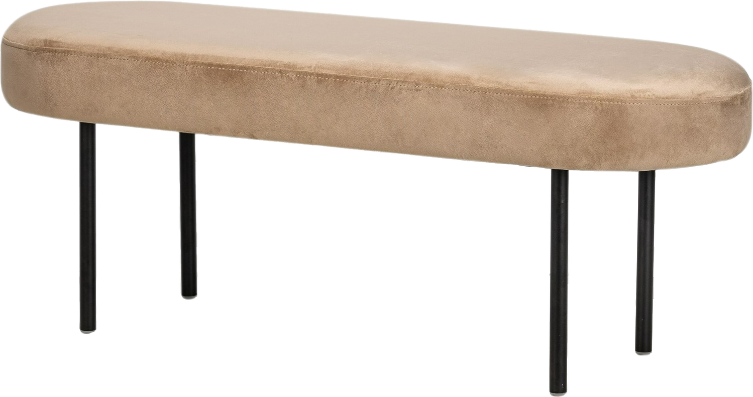 Entrébænk Oslo i Beige Fløjl - Elegant Nordisk Design