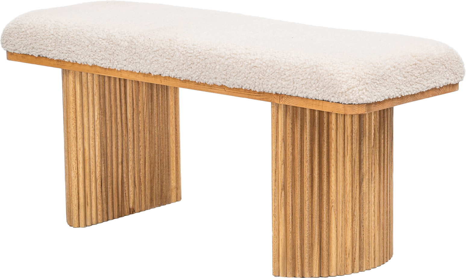 Entrébænk Nordlys Furniture Pireus Bouclé Hvid Med Hylde 100x35x46 Cm