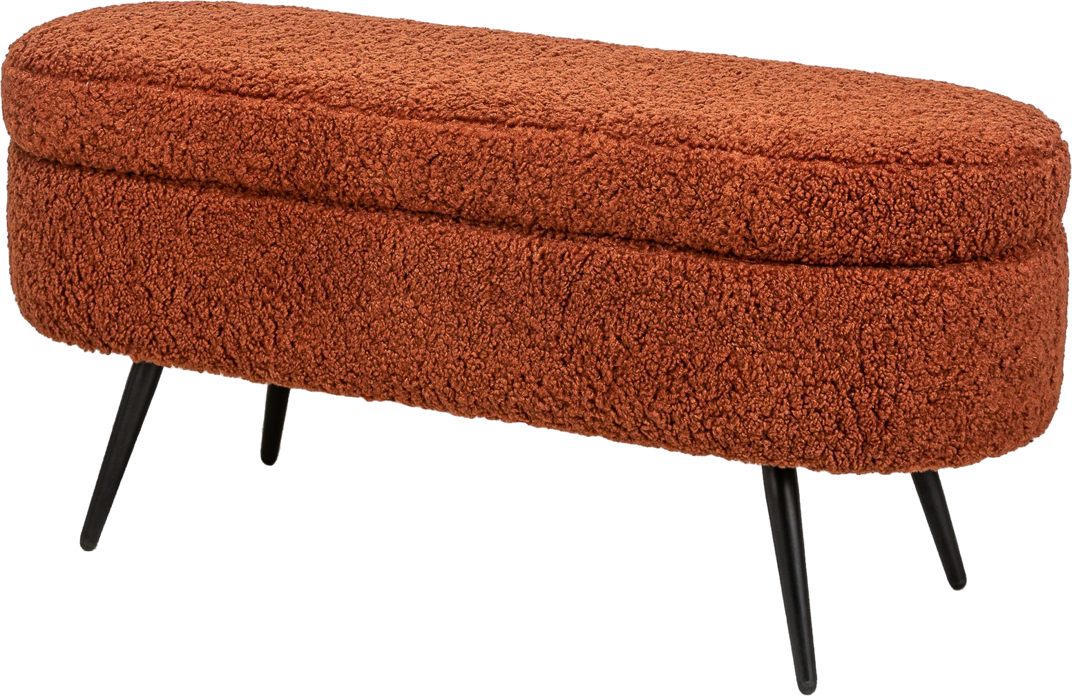 Entrébænk Nordlys Furniture Stockholm Bouclé Rød Med Sortlakerede Metalben