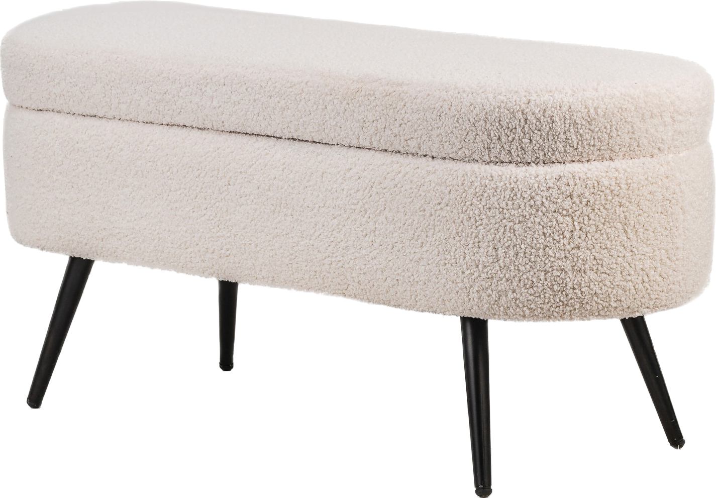 Entrébænk Nordlys Furniture Stockholm Hvid Bouclé H46ã B100ã D36 Cm