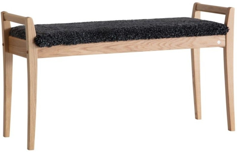 Entrébænk Meja i Lakeret Eg med Fåreskind - Elegant Design