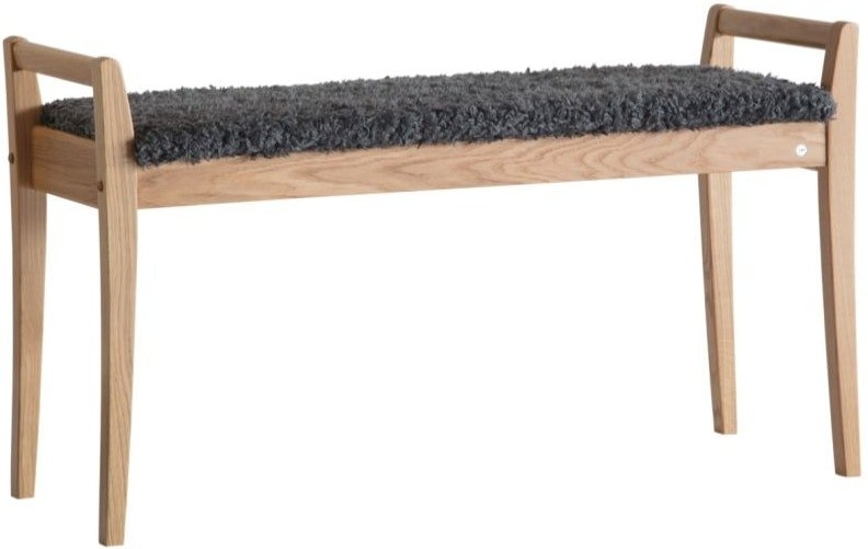 Entrébænk Meja i Lakeret Eg med Fåreskind - Elegant Design