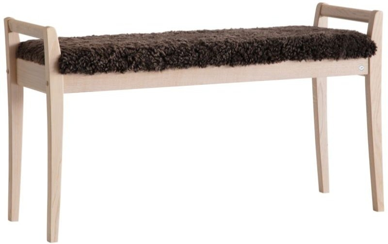 Entrébænk Meja i Hvidolieret Eg med Fåreskind - Elegant Design