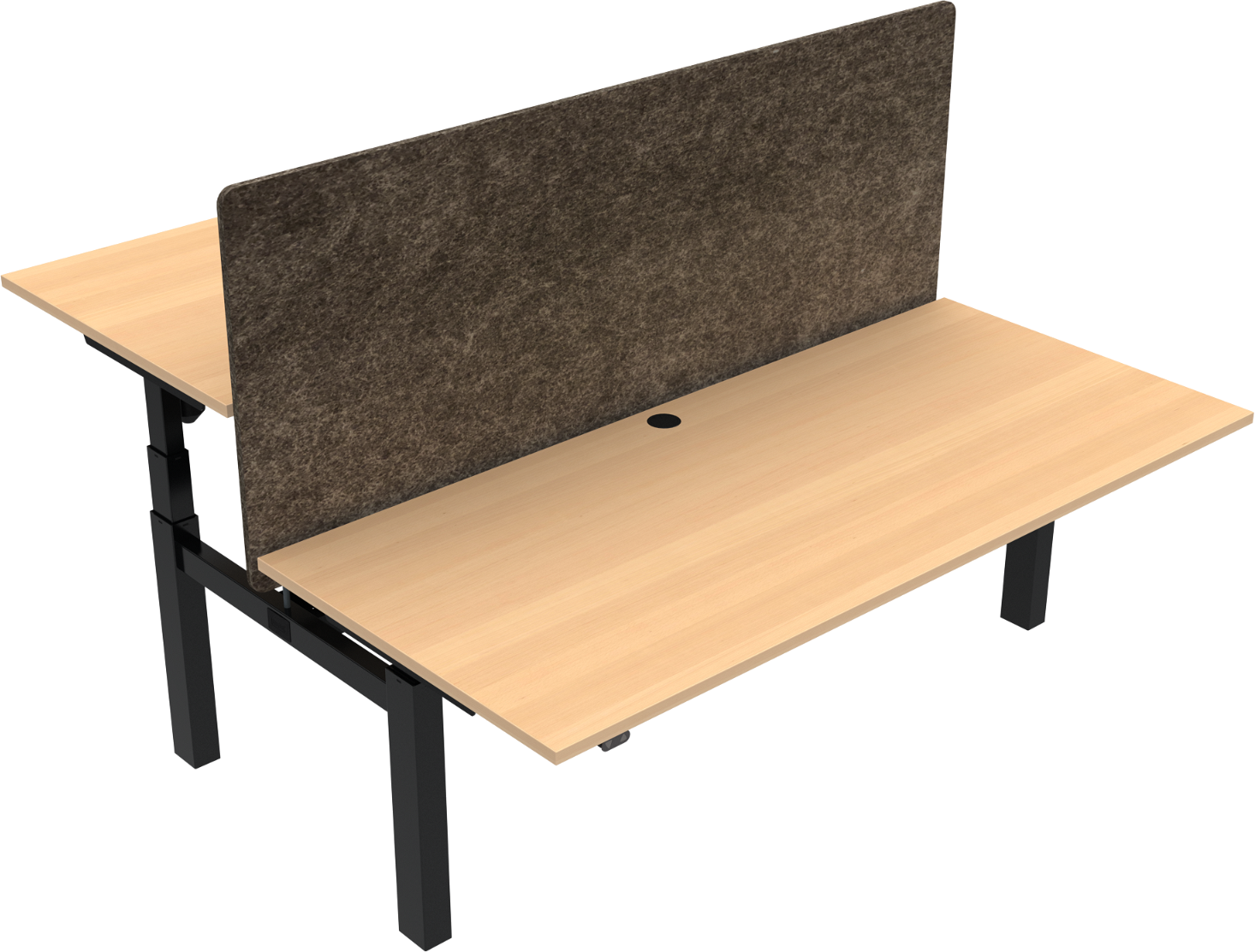 Hæve-/Sænkebord i Natur og Sort – Ergonomisk Design 180x80 cm
