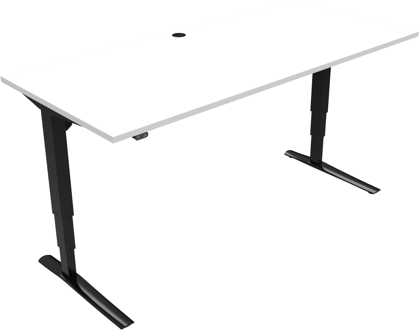 Fleksibelt Hæve-sænkebord Zennord – 180x80 cm, Sort/Hvid
