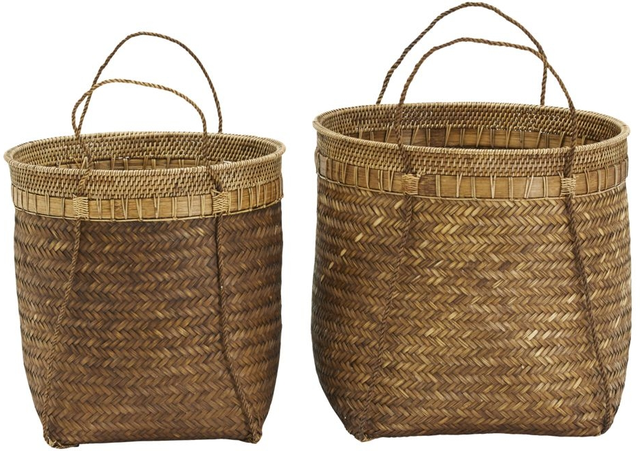 Flettet Opbevaringskurv ø45 Cm House Doctor Balie   Håndvævet Bambus Og Rattan  Natur