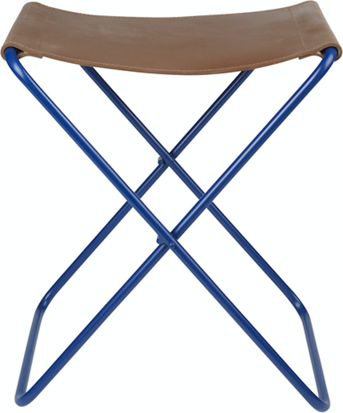 Foldestol Klapstol Broste Copenhagen Nola Blå Læder Jern H45xb31xl39 Cm