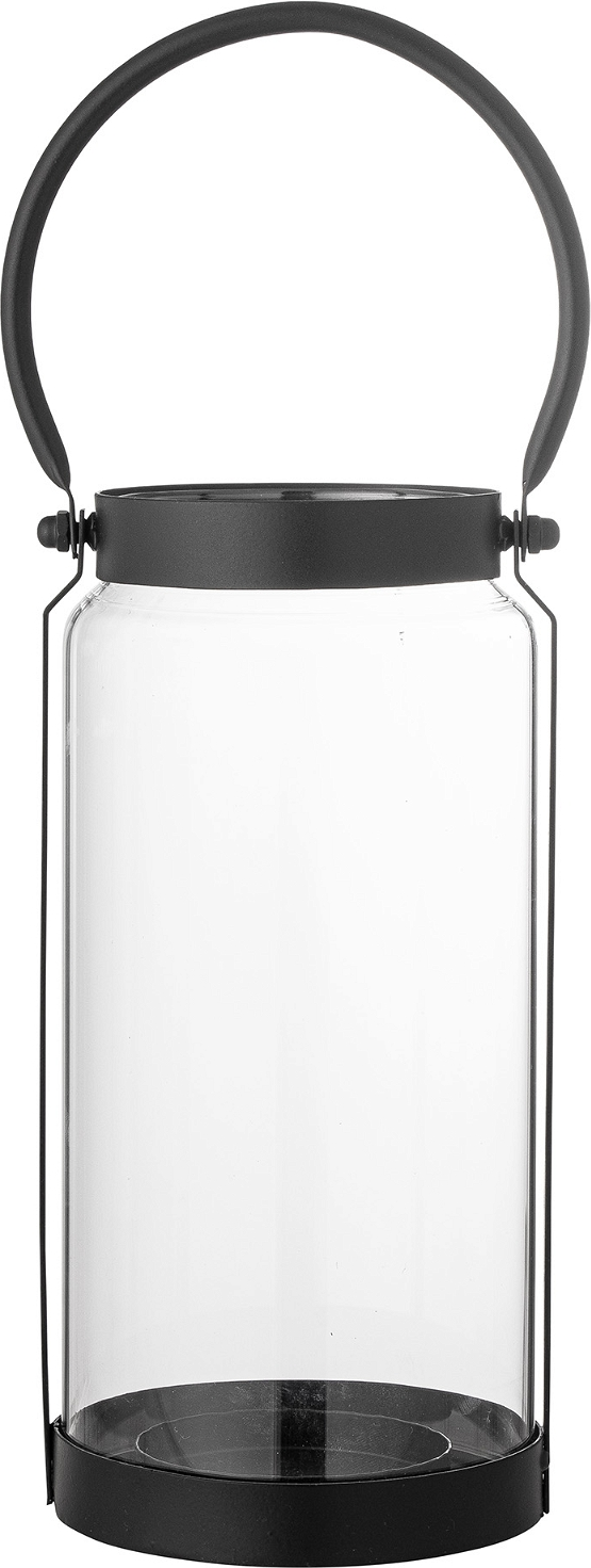 Fyrfads- Og Lysestage Bloomingville Danila Sort Glas ø13 H26 Cm Med Håndtag