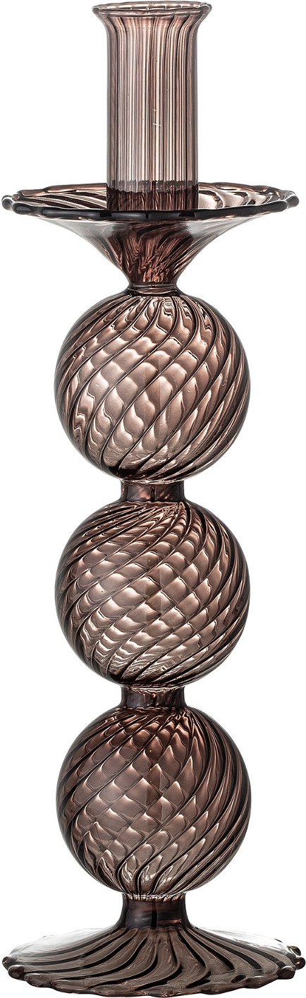 Elegant Fyrfadsstage i Lilla Glas fra Bloomingville