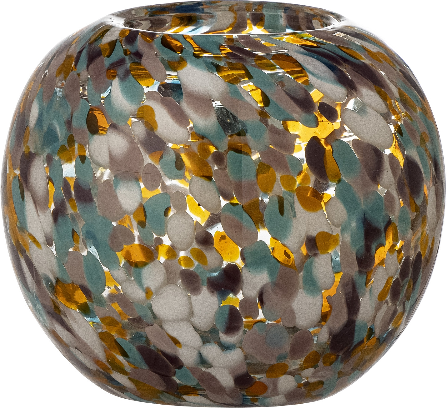 Fyrfadsstage Bloomingville Vidia Glas Orange Mosaik ø14 H12 Cm
