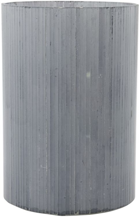 Fyrfadsstage House Doctor Mirr Frostgrå Mosaik ø13   H19 Cm Glas   Cement