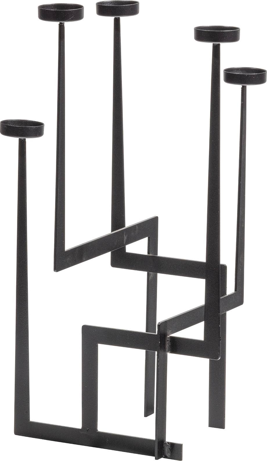 Elegant fyrfadsstage i sort jern fra Woood Collection
