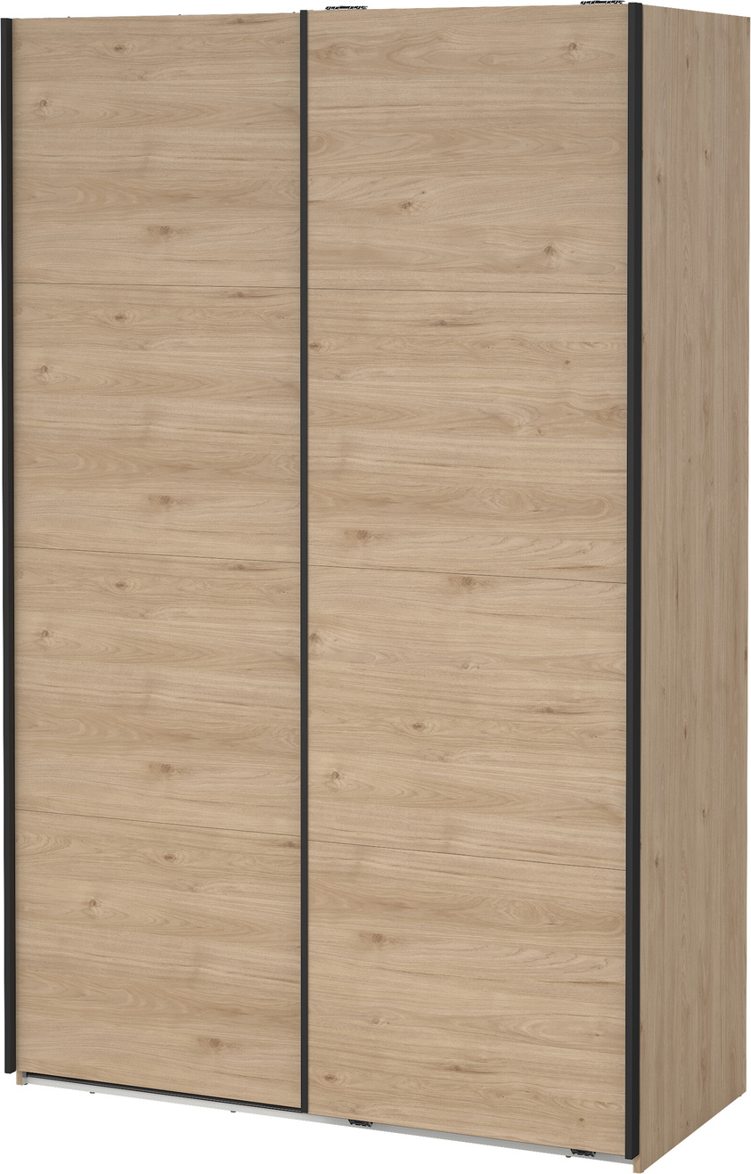 Garderobeskab   Skydedøre Vesterholm Arden  Jackson Hickory  H220xb138xd66 Cm    Hylder   Tøjstang