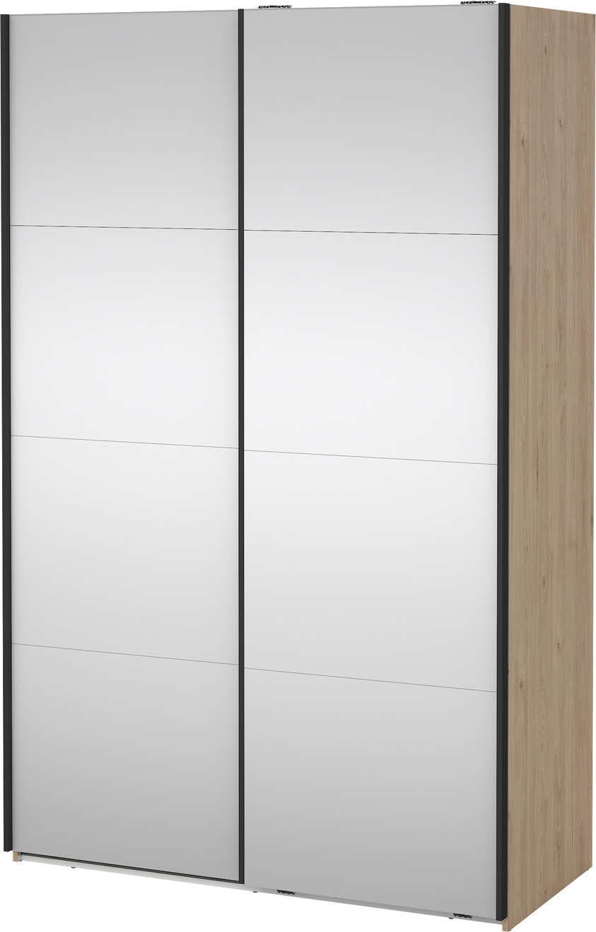 Garderobeskab Vesterholm Arden     Skydedøre Med Fuldlængdespejle  Jackson Hickory  B138ã D67ã H220 Cm  Fsc